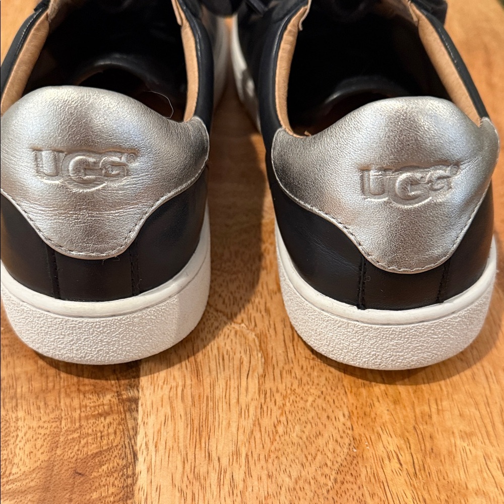 UGG Milo Black Leather Lifestyle Sneakers Size 40.5 9.5 - Picture 6 of 6